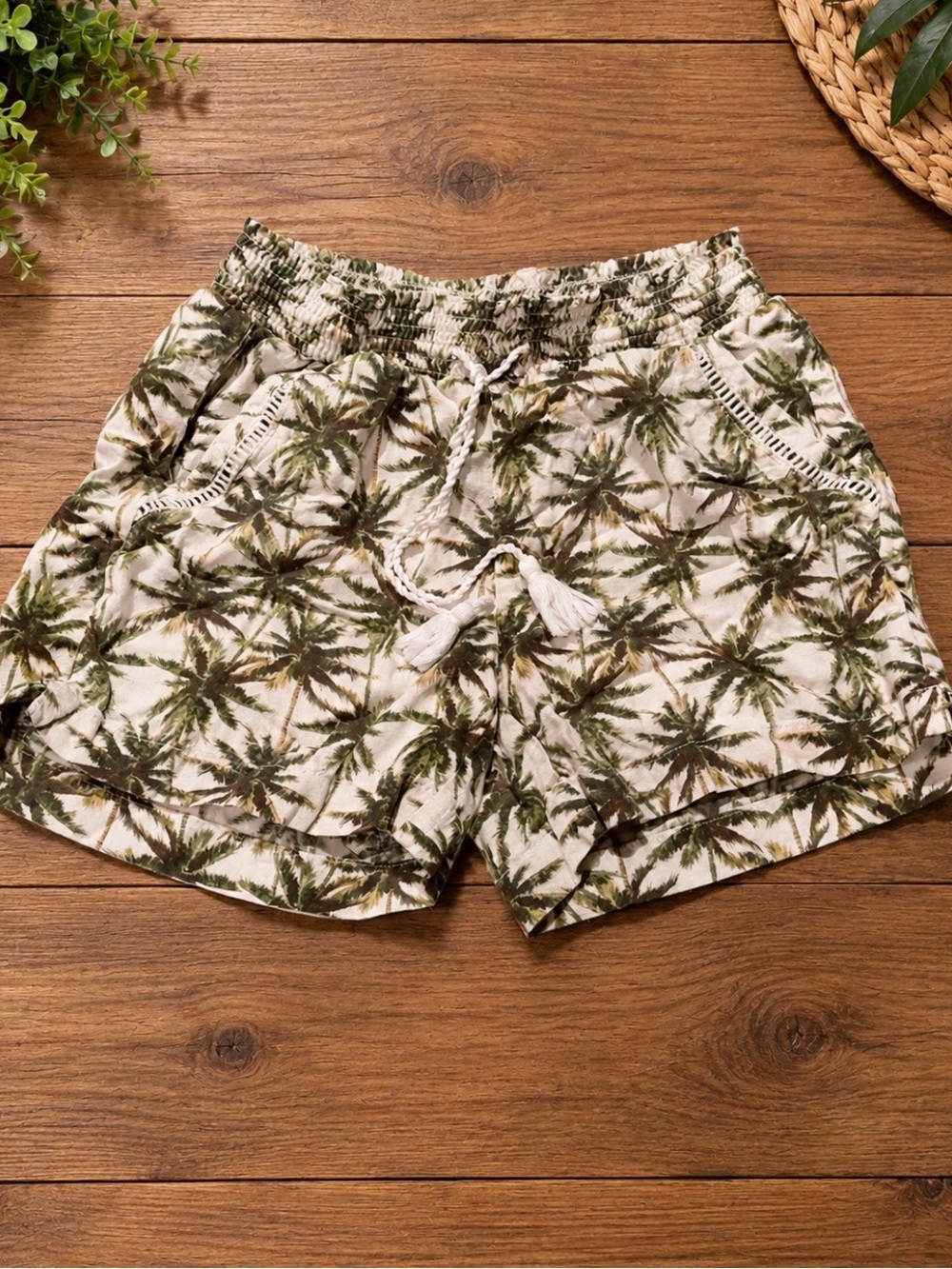 Briggs New York Green Palm-Print Women's Hybrid Shorts